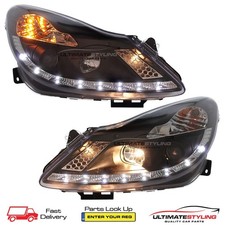 Vauxhall Corsa D Faróis 2006-2011 LED DRL Preto Projetor Upgrade SXi VXR comprar usado  Enviando para Brazil