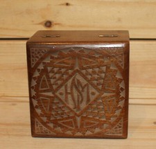Caja de madera tallada vintage hecha a mano segunda mano  Embacar hacia Mexico