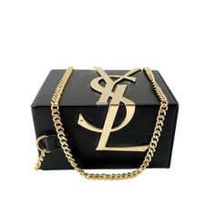 Mini estojo de couro preto com corrente SAINT LAURENT Beauté comprar usado  Enviando para Brazil