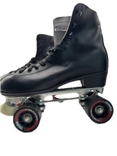 Patins masculinos CHICAGO de couro premium forrado de pista - clássico preto-10 comprar usado  Enviando para Brazil