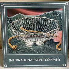 Cesta de arame placa de prata vintage 99110624 International Silver Company nova na caixa, usado comprar usado  Enviando para Brazil