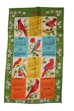 Toalha de chá vintage 1974 tecido calendário de parede cardeais pássaros comprar usado  Enviando para Brazil