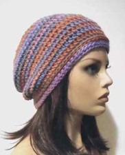 gorro de crochê feito à mão feminino chapéu desleixado simplesmente roxo rosa ágata EUA novo, usado comprar usado  Enviando para Brazil