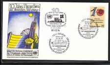 UNO Genf Geneve 10 Jahre Wiener Büro FDC, Geneve 23.08.89, usado comprar usado  Enviando para Brazil