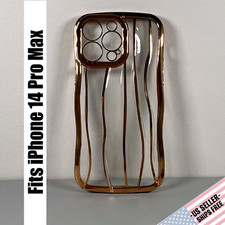 Capa para iPhone 14 Pro Max - Bronze metálico | Padrão ondulado 3D | Bordas onduladas comprar usado  Enviando para Brazil