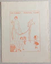 exlibris-JOAN VILA D'IVORI (1890-1947)-Manuel Cano-1919 P1-eroticis-Art Decó  comprar usado  Enviando para Brazil
