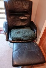 Black leather swivel for sale  HAYWARDS HEATH