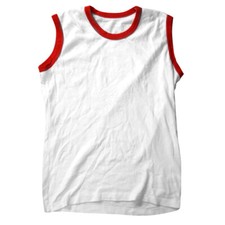 BRITISH MOD SURPLUS RAF ARMY PTI T-SHIRT BEZ RĘKAWÓW MOTYW BIAŁA KOSZULA MĘSKA, używany na sprzedaż  PL