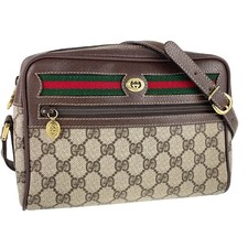 Bolsa de ombro GUCCI Old Gucci Sherry Line PVC couro bege marrom 3382, usado comprar usado  Enviando para Brazil