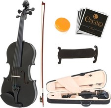 Violino Mendini By Cecilio para iniciantes, crianças e adultos com estojo rígido, 4/4 - Preto comprar usado  Enviando para Brazil