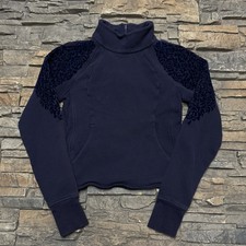 Pulôver feminino Lululemon floral floco 4 pequeno 10 moletom veludo meia-noite azul marinho comprar usado  Enviando para Brazil