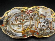 Prato pires prato vila gueixa esmalte acabamento dourado porcelana Kutani japonês 8" comprar usado  Enviando para Brazil