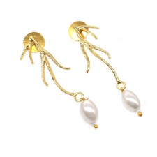 Lote por atacado 5 pares de brincos de folhas folheados a ouro joias da moda feminina g895 comprar usado  Enviando para Brazil