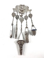 Antique silver chatelaine for sale  NEWMARKET