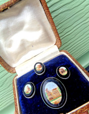 Micro Mosaico Booch & Colletto Bottone Set Italiano Vittoriano Antique c1880s comprar usado Micro Mosaico Booch & Colletto Bottone Set Italiano Vittoriano Antique c1880s comprar usado  Enviando para Brazil