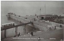 Usado, BANJO GROYNE & ELECTRIC RAILWAY, BRIGHTON, SUSSEX (CARTÃO POSTAL SÉPIA FOTO REAL) comprar usado  Enviando para Brazil