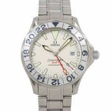 Relógio masculino OMEGA Seamaster GMT 2538 20 automático mostrador branco 90270007 comprar usado  Enviando para Brazil