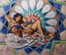 Lovers olio tela usato  Pontedera
