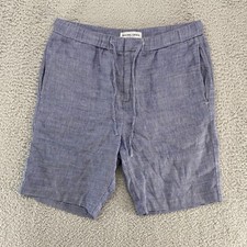 Shorts masculino Frescobol carioca linho 32 azul felipe bolsos relaxados 9 polegadas comprar usado  Enviando para Brazil