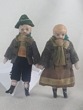 2 Mignonetki Kapelusz Lalki Bambole Lalki Panenky Poupées Porcelana około 1900 roku, używany na sprzedaż  Wysyłka do Poland
