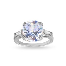 Anel de noivado redondo 12mm solitário zircônia cúbica prata 925, tamanho 8, usado comprar usado  Enviando para Brazil