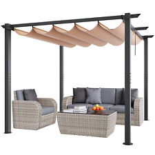 Używany, VEVOR Pergola rétractable extérieure 3x3 m avec auvent pare-soleil en alu beige na sprzedaż  Wysyłka do Poland