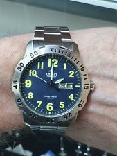 Raro ORIENT AVIATOR Ref.EM7A-C0-A relógio automático mostrador azul profundo WR100M comprar usado  Enviando para Brazil