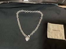 Colar de coração inchado com elos de corrente Tiffany &co prata esterlina 925. 16 pol BOLSA GRÁTIS. comprar usado  Enviando para Brazil