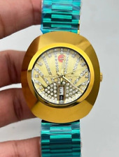 RARO Reloj Pulsera Hombre Vintage Automático 36 MM Día-Fecha Chapado en Oro Diamante Trabajo segunda mano  Embacar hacia Argentina