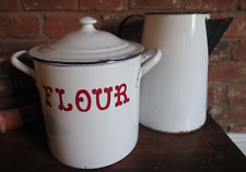 Vintage enamel flour for sale  CULLOMPTON