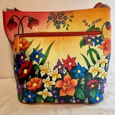 Usado, NOVA Bolsa Transversal de Couro Fino Pintada à Mão Alça Ajustável Bolsa de Arte Boho comprar usado  Enviando para Brazil