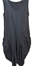 Vestido bolha Saga feito na Itália 100% linho preto Lagenlook tamanho M comprar usado  Enviando para Brazil