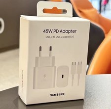 Caricabatteria Samsung 45W USB-C con Cavo - Bianco na sprzedaż  Wysyłka do Poland