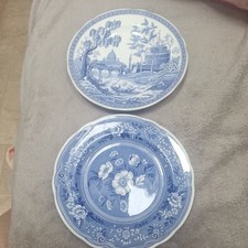 Spode plates blue for sale  BILLERICAY