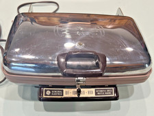 General Electric Vintage Grelha Automática Waffle Baker Aparelho Cromado Testado  comprar usado  Enviando para Brazil
