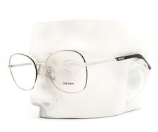Usado, Óculos Prada VPR 64Y GAQ-1O1 prata polida com aros pretos 54-18-135 comprar usado  Enviando para Brazil