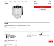 Soquete raso Snap-On 3/4" Drive 12 pontos SAE 2-1/16" Flank Drive® comprar usado  Enviando para Brazil