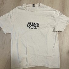 Usado, Camiseta unissex JLY Jesus Loves You XL bege manga curta gráfico fé  comprar usado  Enviando para Brazil