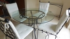 Glass table wrought for sale  PETERSFIELD