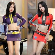 Sexy Conductor de Carreras Mangas Largas Ropa Divertida Para mujeres Falda Corta Prenda para el torso Set segunda mano  Embacar hacia Mexico
