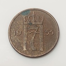 Usado, NORUEGA 🇳🇴 CINCO (5) ØRE MOEDA 1955 (REI HAAKON VII) comprar usado  Enviando para Brazil