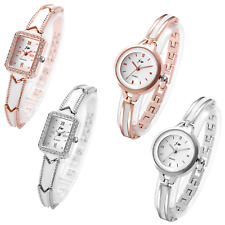 Elegante relógio de pulso feminino de quartzo com mostrador quadrado de strass pulseira de aço inoxidável comprar usado  Enviando para Brazil