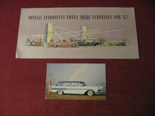 1957 Pontiac Station Wagon folheto de vendas e cartão postal livreto catálogo original comprar usado  Enviando para Brazil