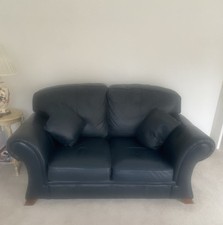 Navy leather seater for sale  SANDWICH