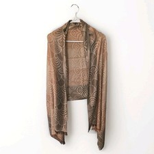 Cachecol Punt Roma xale espanhol pashmina 77" marrom metálico, cinza, bege. Franjas, usado comprar usado  Enviando para Brazil