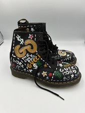 Botines Dr. Martens 1460 Unisex Cuero Negro Escritura Graffiti Talla US 7 segunda mano  Embacar hacia Mexico