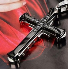 pingente grande CRUZ CRUCIFIXO ORAÇÃO PRETO em colar masculino de prata esterlina 925 24" comprar usado pingente grande CRUZ CRUCIFIXO ORAÇÃO PRETO em colar masculino de prata esterlina 925 24" comprar usado  Enviando para Brazil