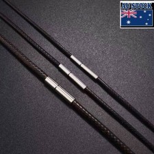 Usado, Colar de corrente de couro corda de cera masculino feminino 1,5/2/3 mm aço inoxidável 40-70 cm comprar usado  Enviando para Brazil