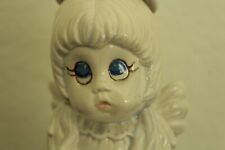 Estatueta de anjo branco de porcelana lâmpada de Natal luz com lanterna e olhos azuis comprar usado  Enviando para Brazil