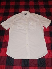 Polo masculina média US Assn Patch bolso manga curta botão para baixo , usado comprar usado  Enviando para Brazil